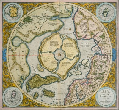 Septentrionalium Terrarum descriptio, 1595 by Gerardus Mercator